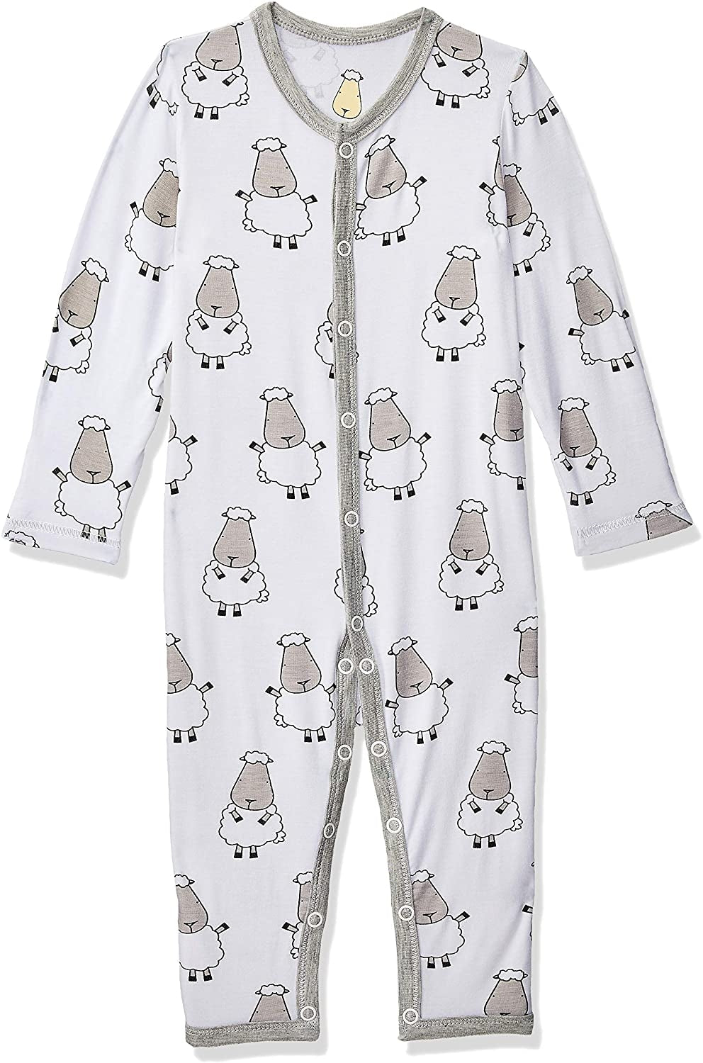 Baa Baa Sheepz Baby Middle Snap Romper - Big Sheep White (2 Sizes)