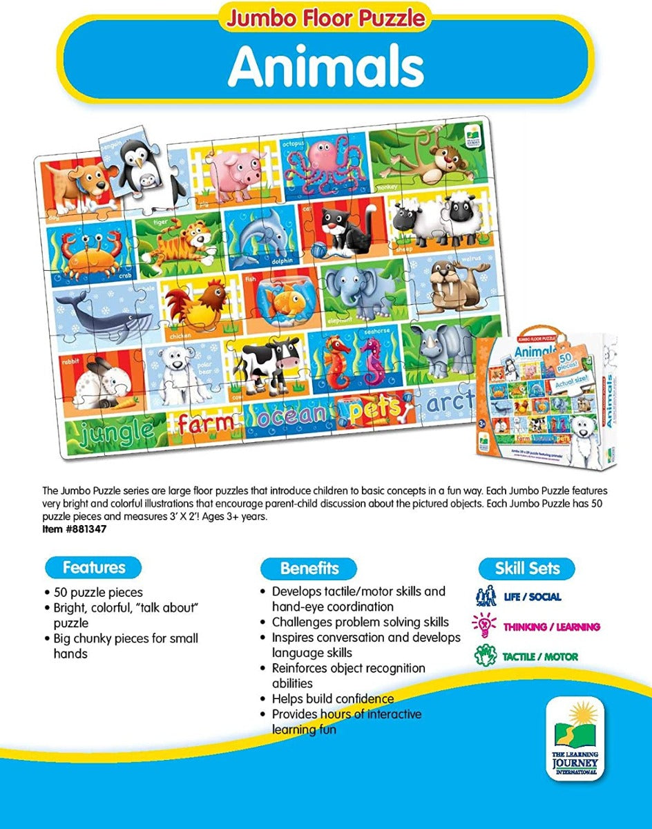 The Learning Journey Jumbo Floor Puzzle, 50pcs (2 Designs) - Pupsik Singapore