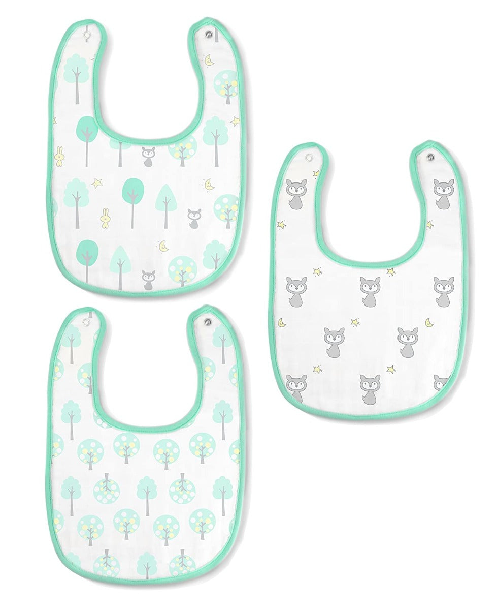 SwaddleDesigns Muslin Baby Bibs, 3pk (5 Designs)
