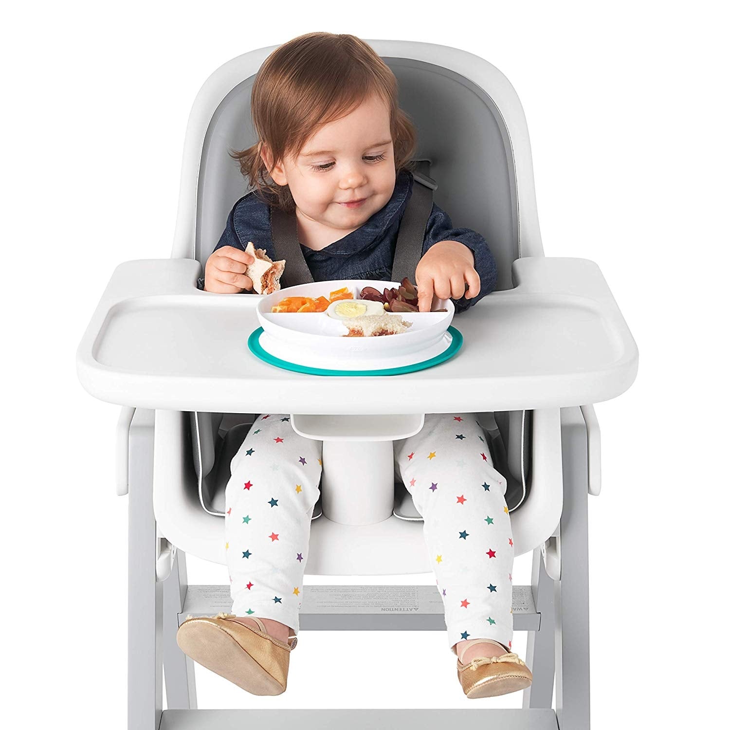 OXO Tot Stick & Stay Suction Divided Baby Plate (5 Colours) - Pupsik Singapore