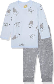 Baa Baa Sheepz Baby Long Sleeve Pyjama Set - Big Star & Sheepz Blue/Big Sheep Grey (3 Sizes)