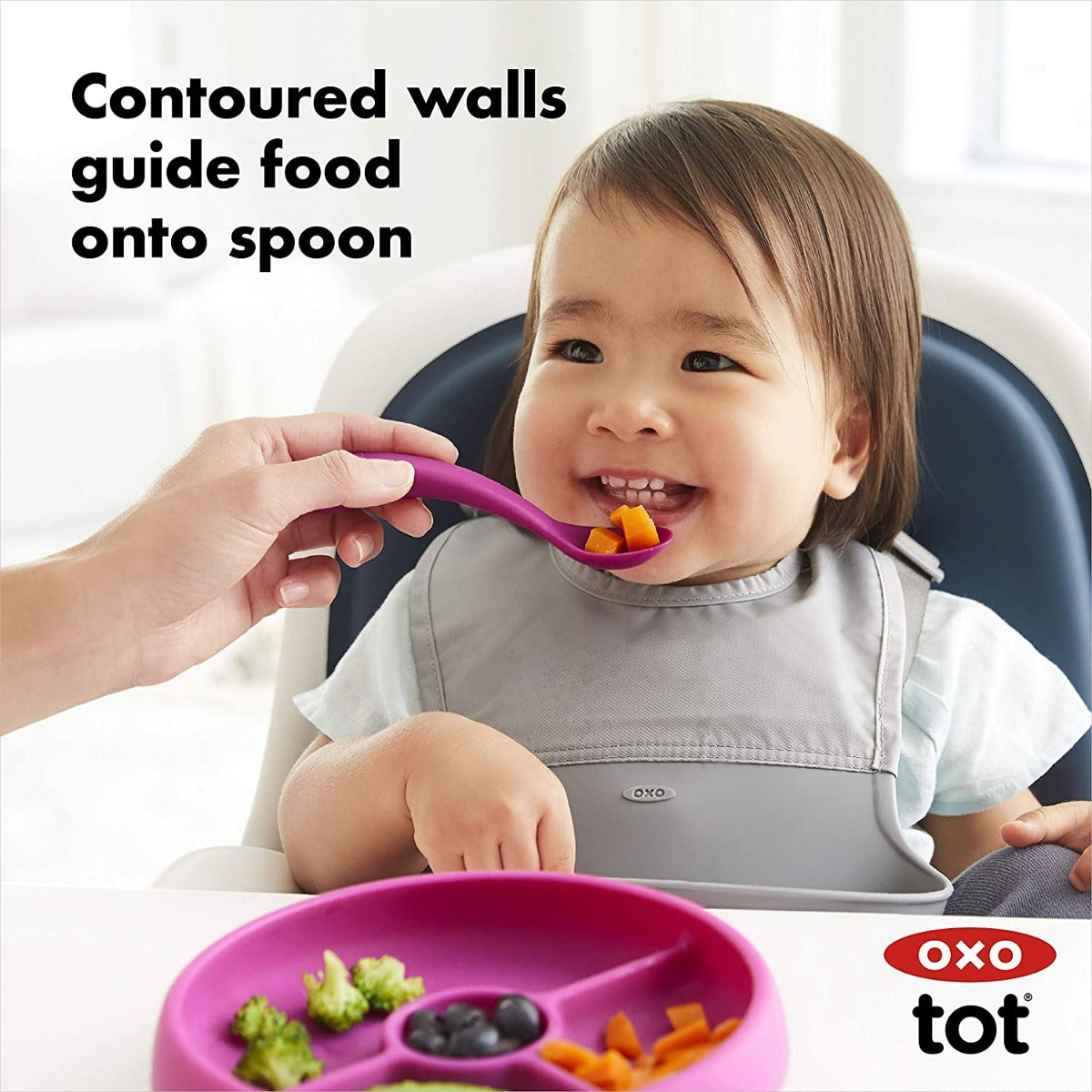 OXO Tot Divided Silicone Plate (3 Colors) - Pupsik Singapore