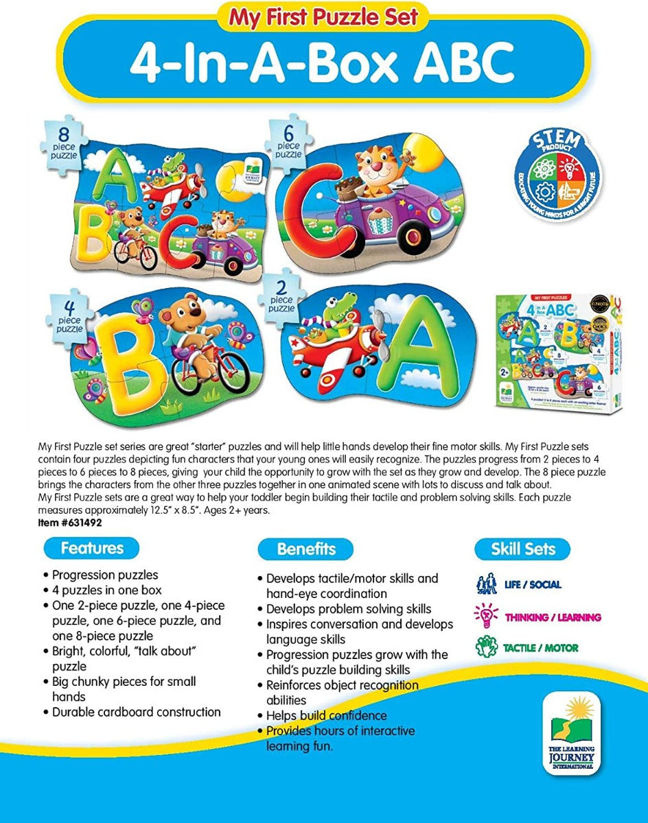 The Learning Journey First Puzzle Set 4-in-1 Box (4 Designs) - Pupsik Singapore