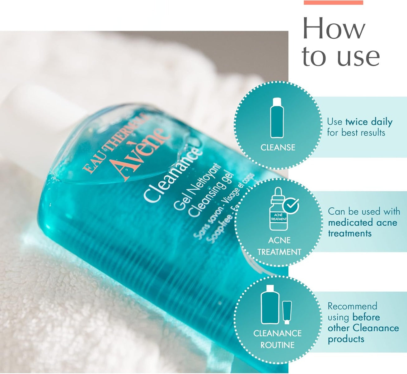 Avene Cleanance Cleansing Gel, 100ml (Exp 02/27)