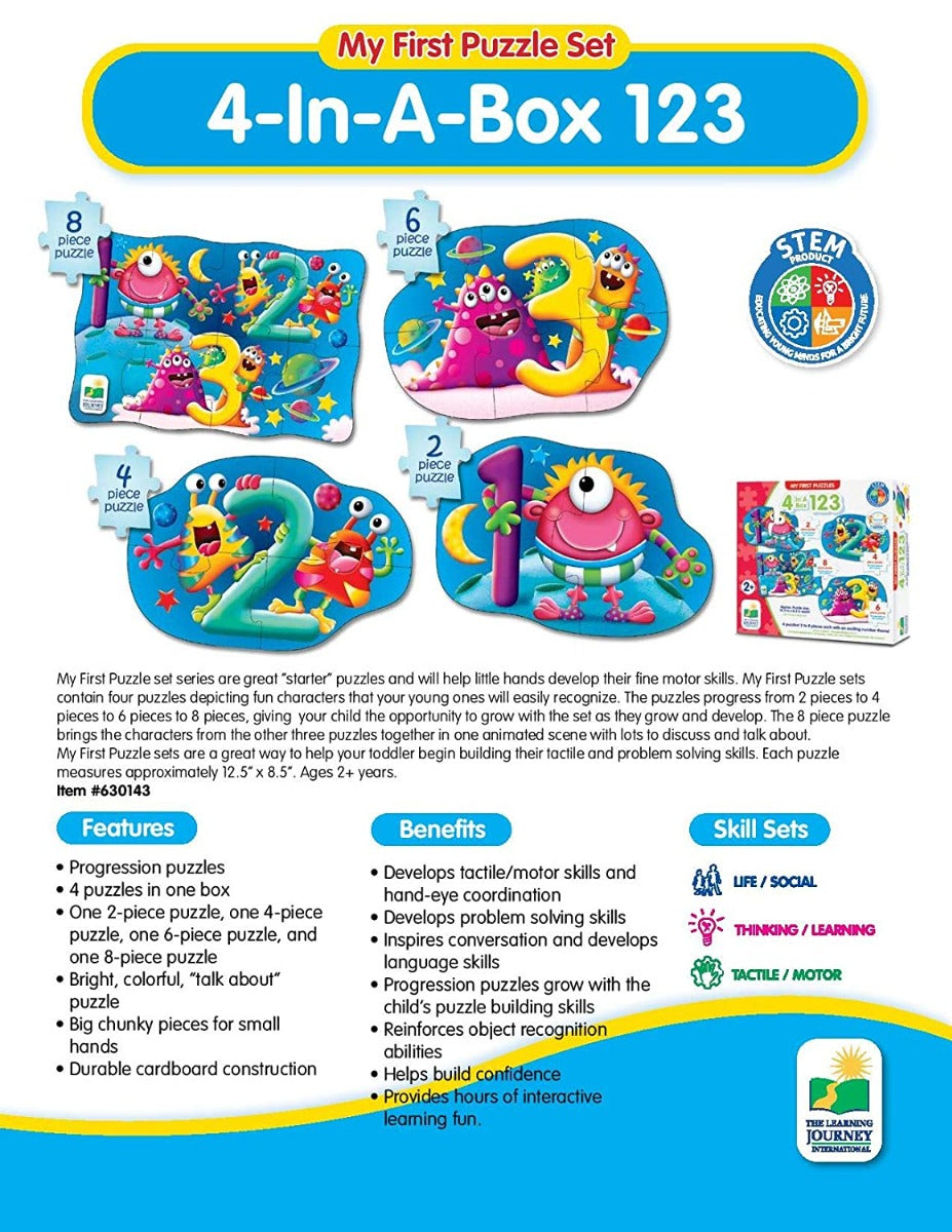 The Learning Journey First Puzzle Set 4-in-1 Box (4 Designs) - Pupsik Singapore