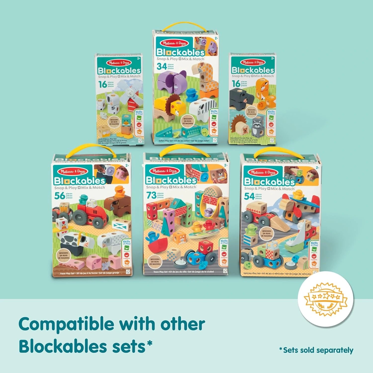 Melissa & Doug Blockables Play Set (6 Types)