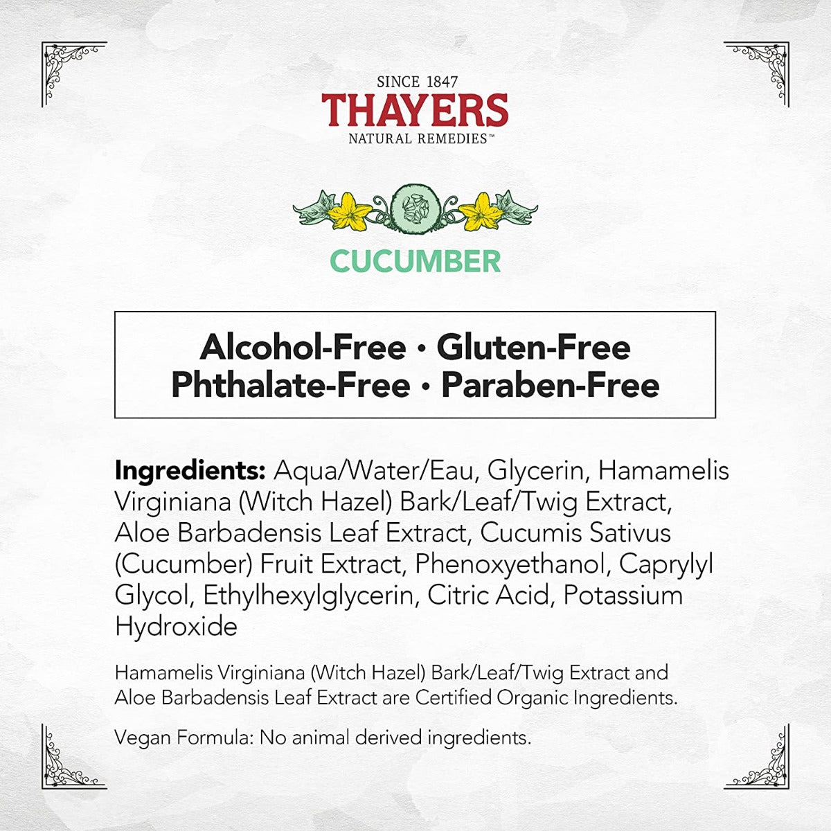 Thayers Witch Hazel Facial Mist w/ Aloe Vera, 237ml – Cucumber