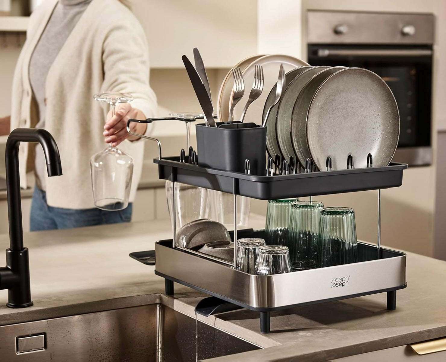 Joseph Joseph Excel Steel 2-Tier Dish Rack