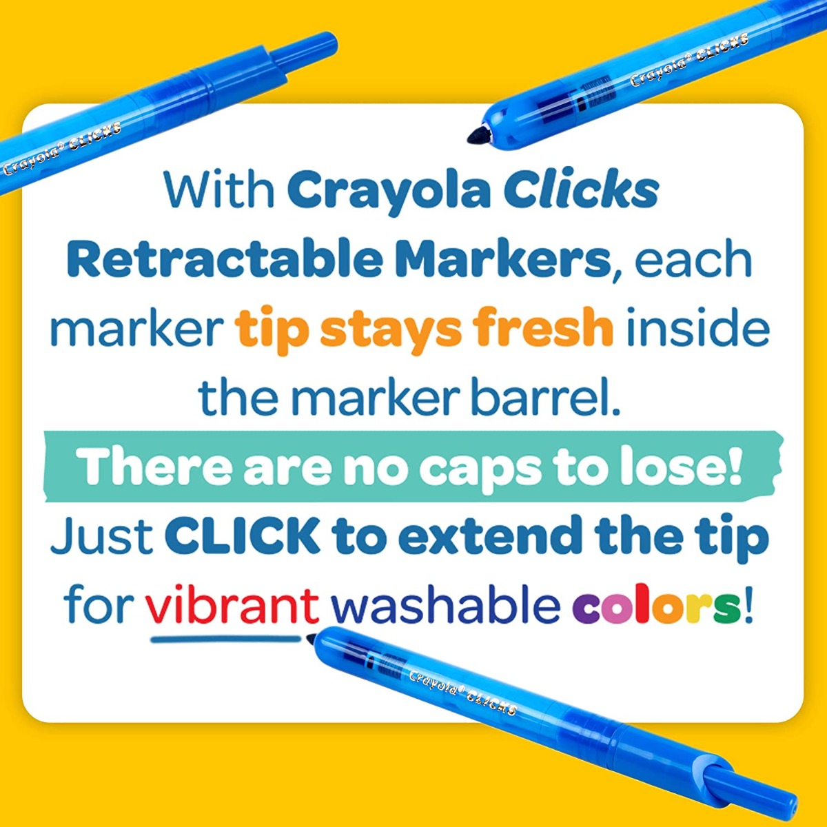 Crayola Clicks Retractable Markers, 10ct