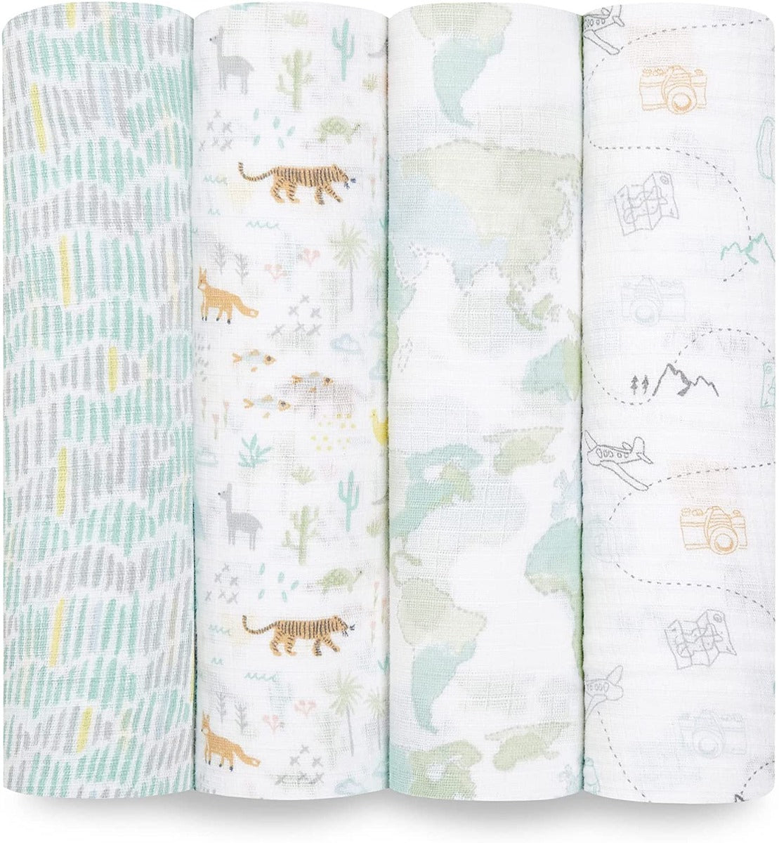 Aden Anais Essentials Muslin Cotton Swaddle (44 x 44 in), 4pk (32 Designs)