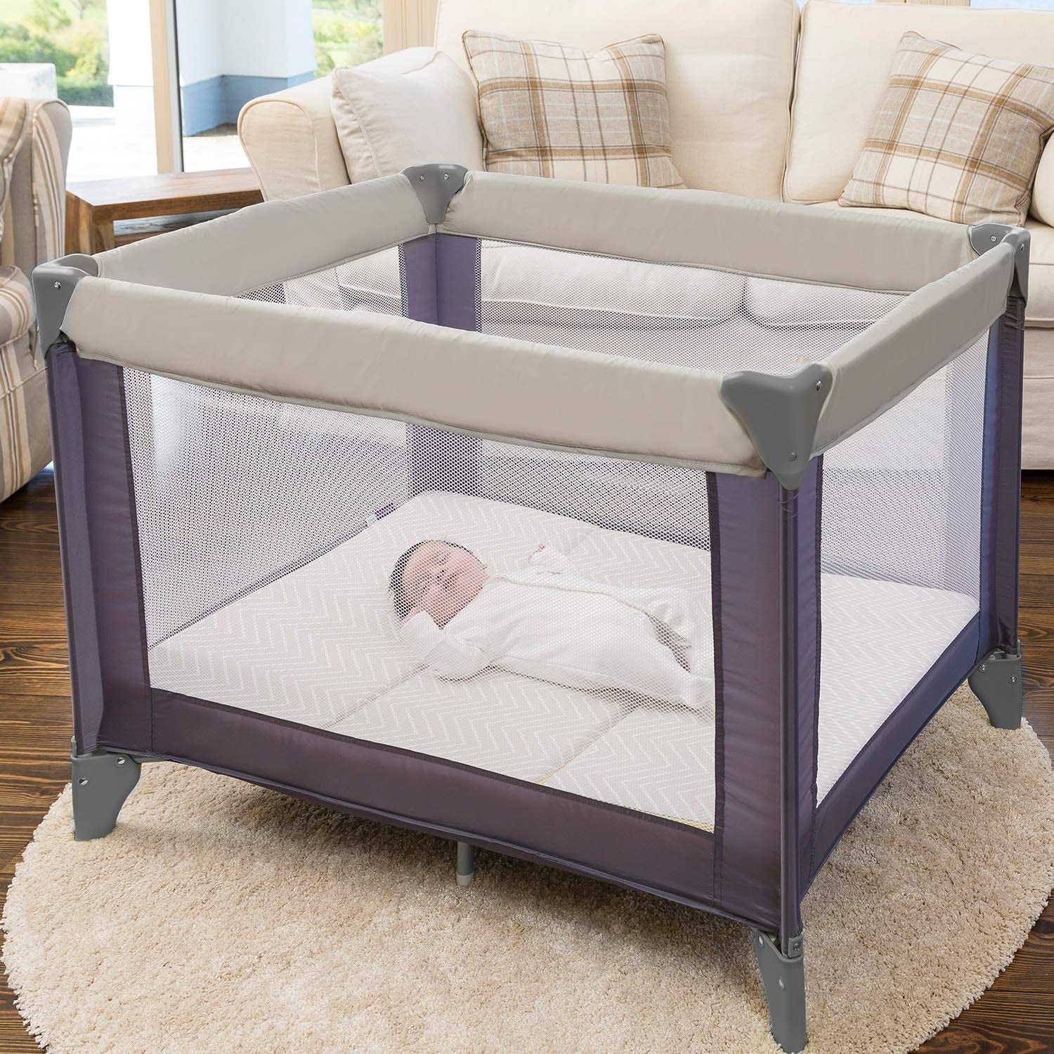 Clevamama ClevaFoam Foldable Travel Cot Baby Mattress - Playful Shapes