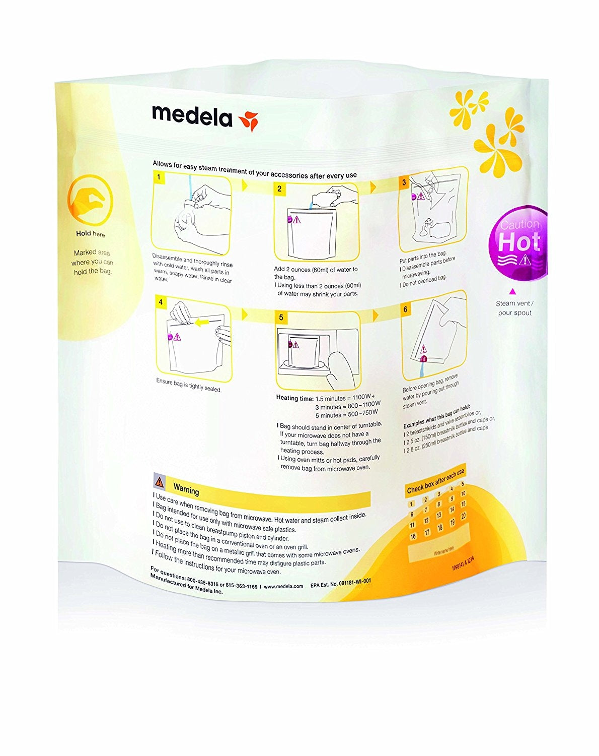 Medela Quick Clean Microwave Bags, 5pc (Local/EU Version)