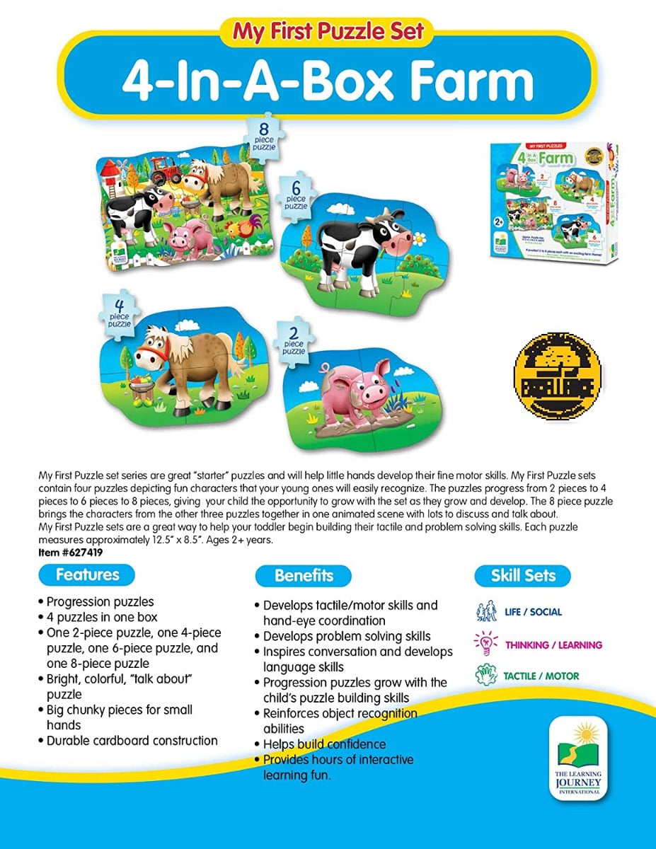 The Learning Journey First Puzzle Set 4-in-1 Box (4 Designs) - Pupsik Singapore