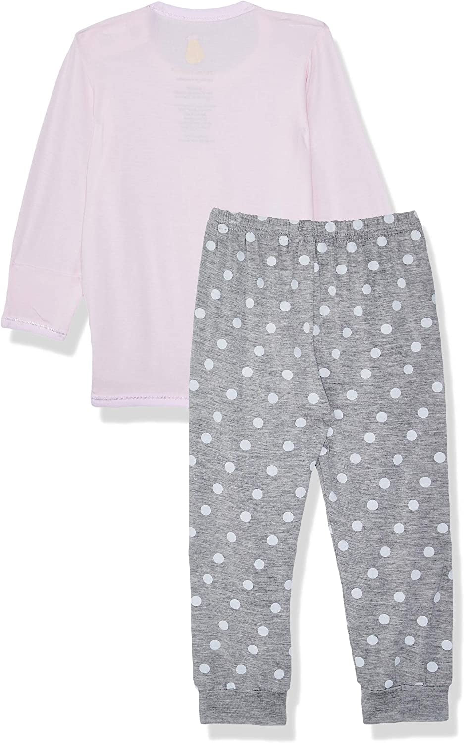 Baa Baa Sheepz Baby Long Sleeve Pyjama Set - Big Face Pink/Polka Dot Grey (5 Sizes)