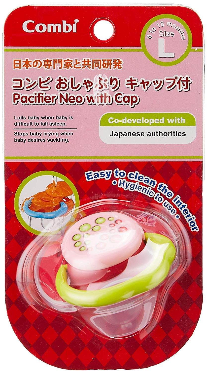 Combi Pacifier Neo with Cap - Pink - L (8-18m)