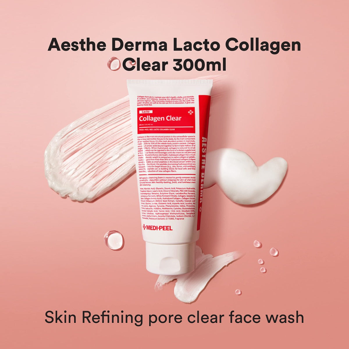 Medipeel Red Lacto Collagen Clear 2.0 Facial Cleanser, 300ml (Exp 01/28)