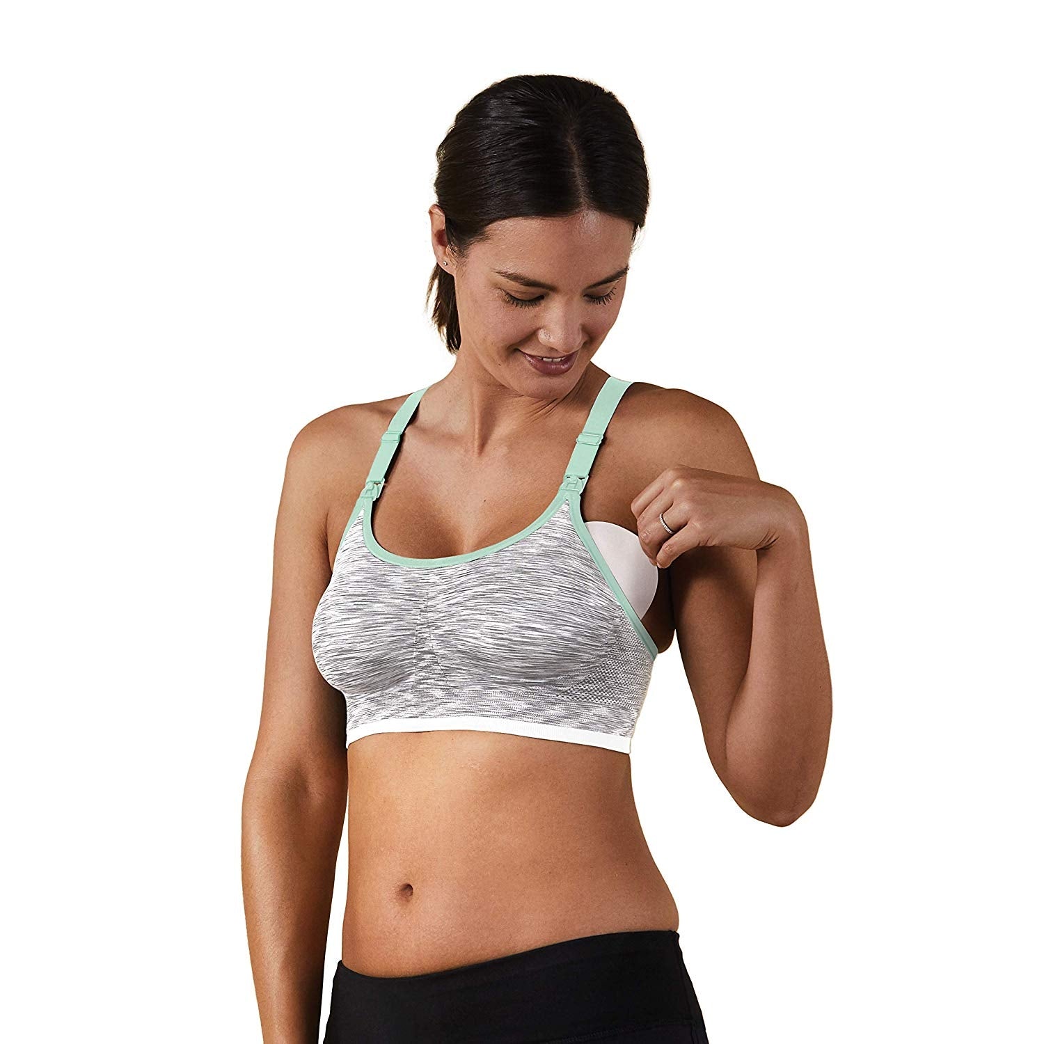 Bravado Body Silk Seamless Rhythm Nursing Bra - White Grey Spacedye