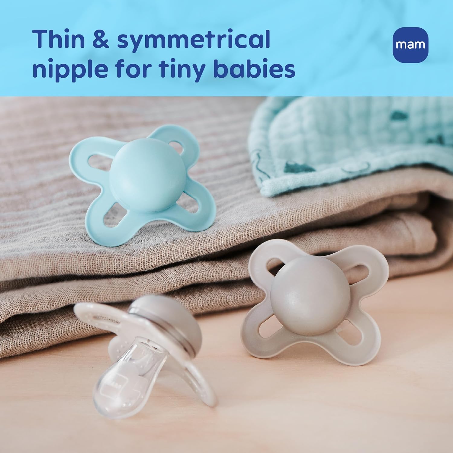 MAM Original Start Pacifier with Case, 2pk (0-2M) - 3 Assorted Designs