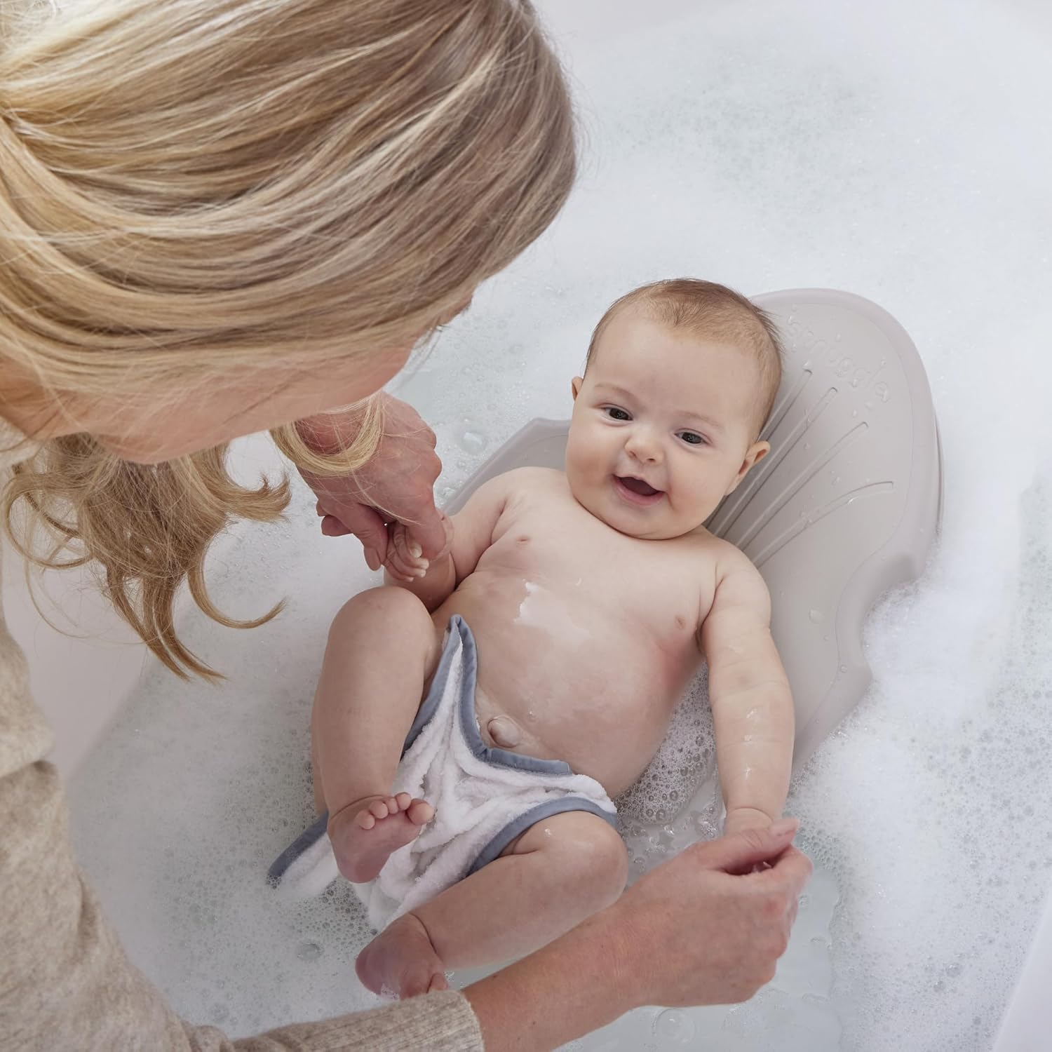Shnuggle Newborn Baby Bath Support - Taupe