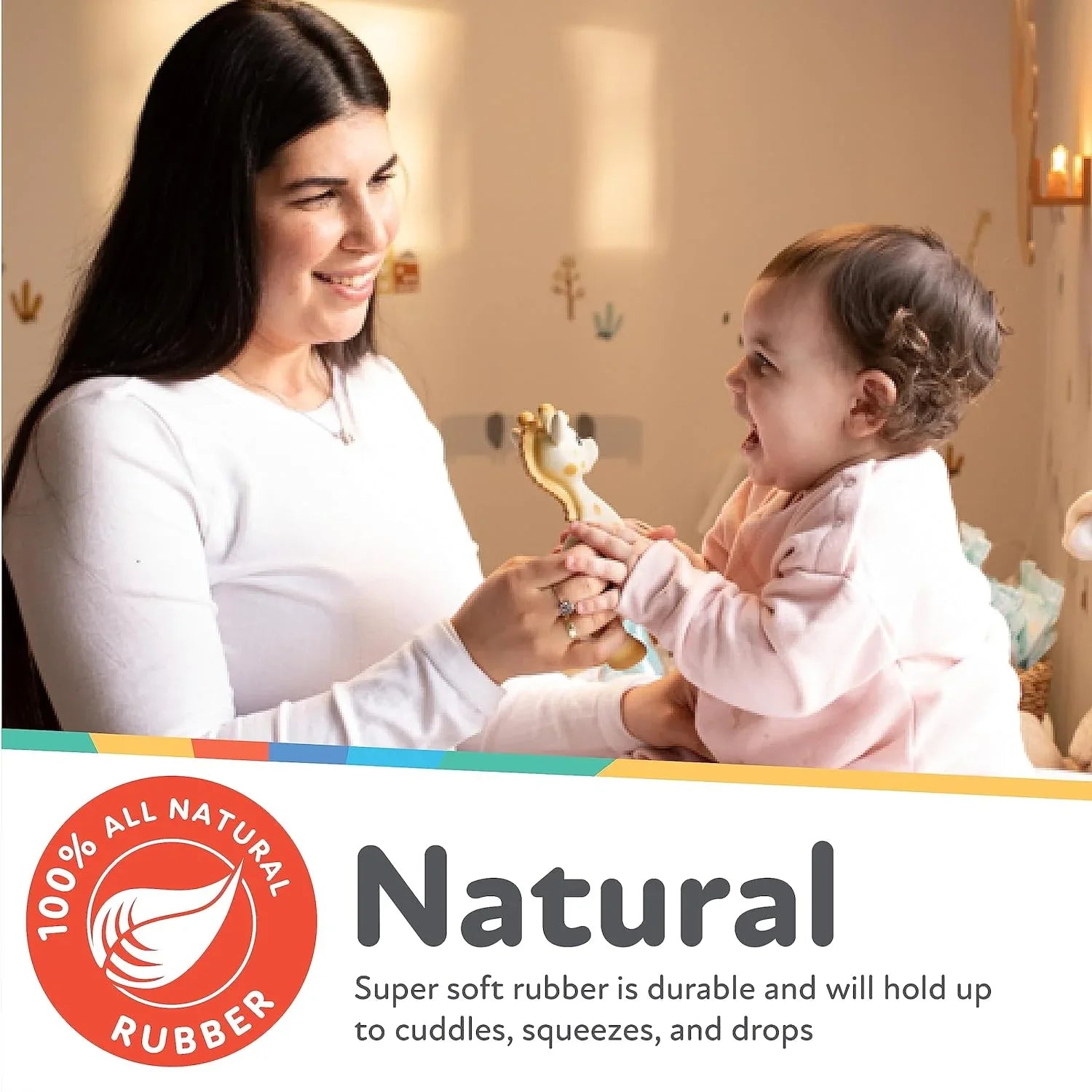 Nuby Jackie the Giraffe Natural Rubber Teether - Pupsik Singapore