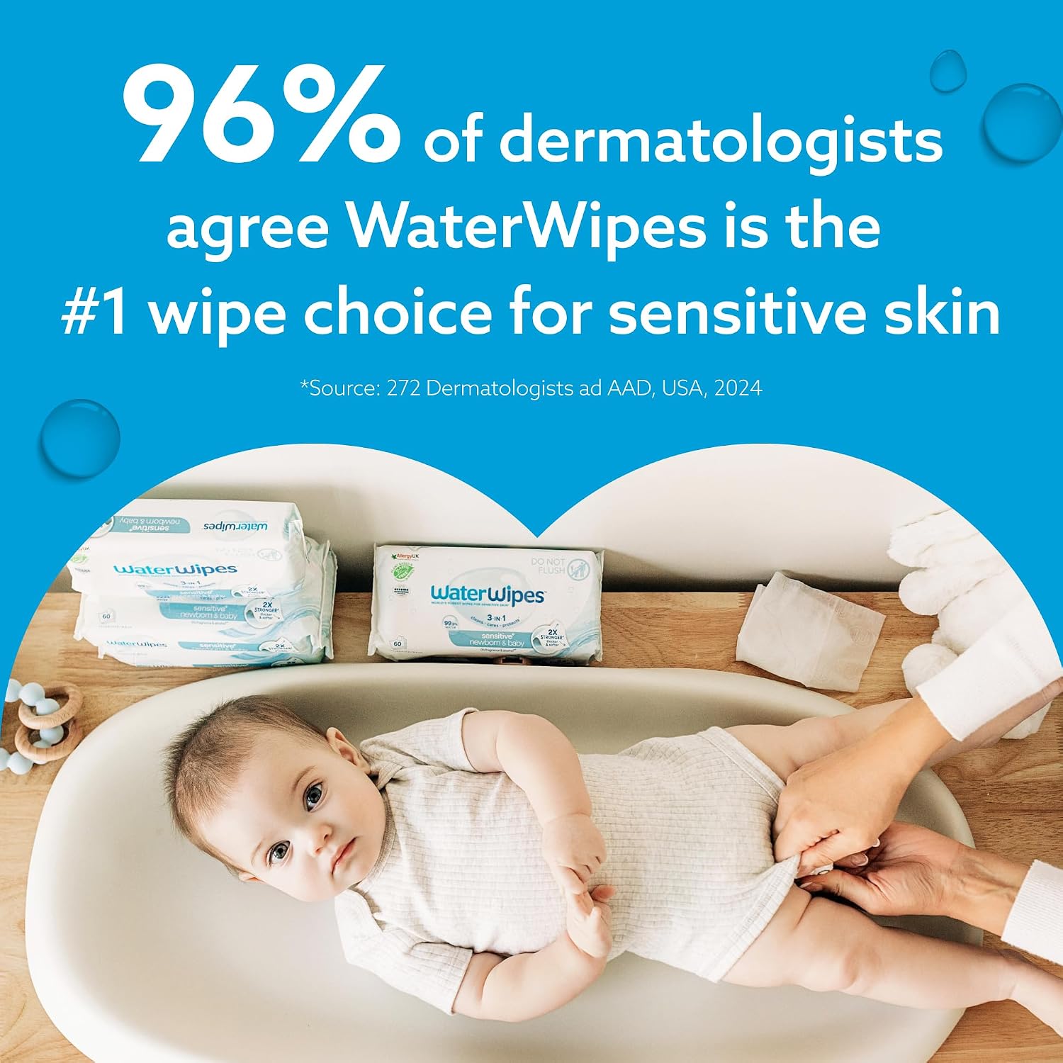 WaterWipes 99.9% Water Baby Wipes (12 pack x 60 wipes=720 wipes) - Exp 10/27