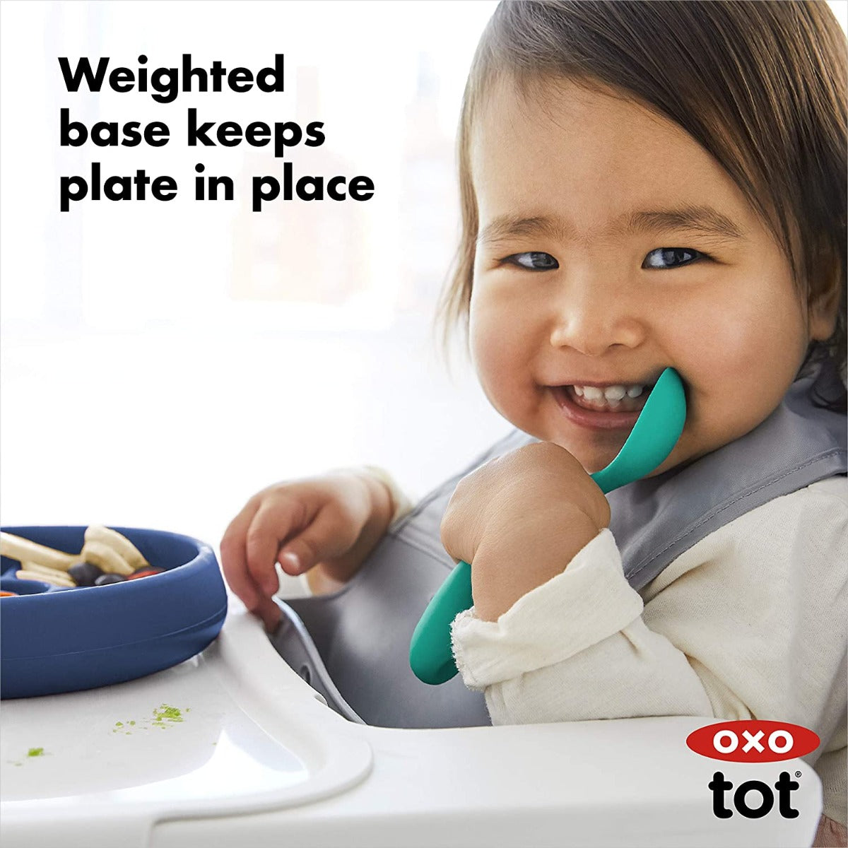 OXO Tot Divided Silicone Plate (3 Colors) - Pupsik Singapore