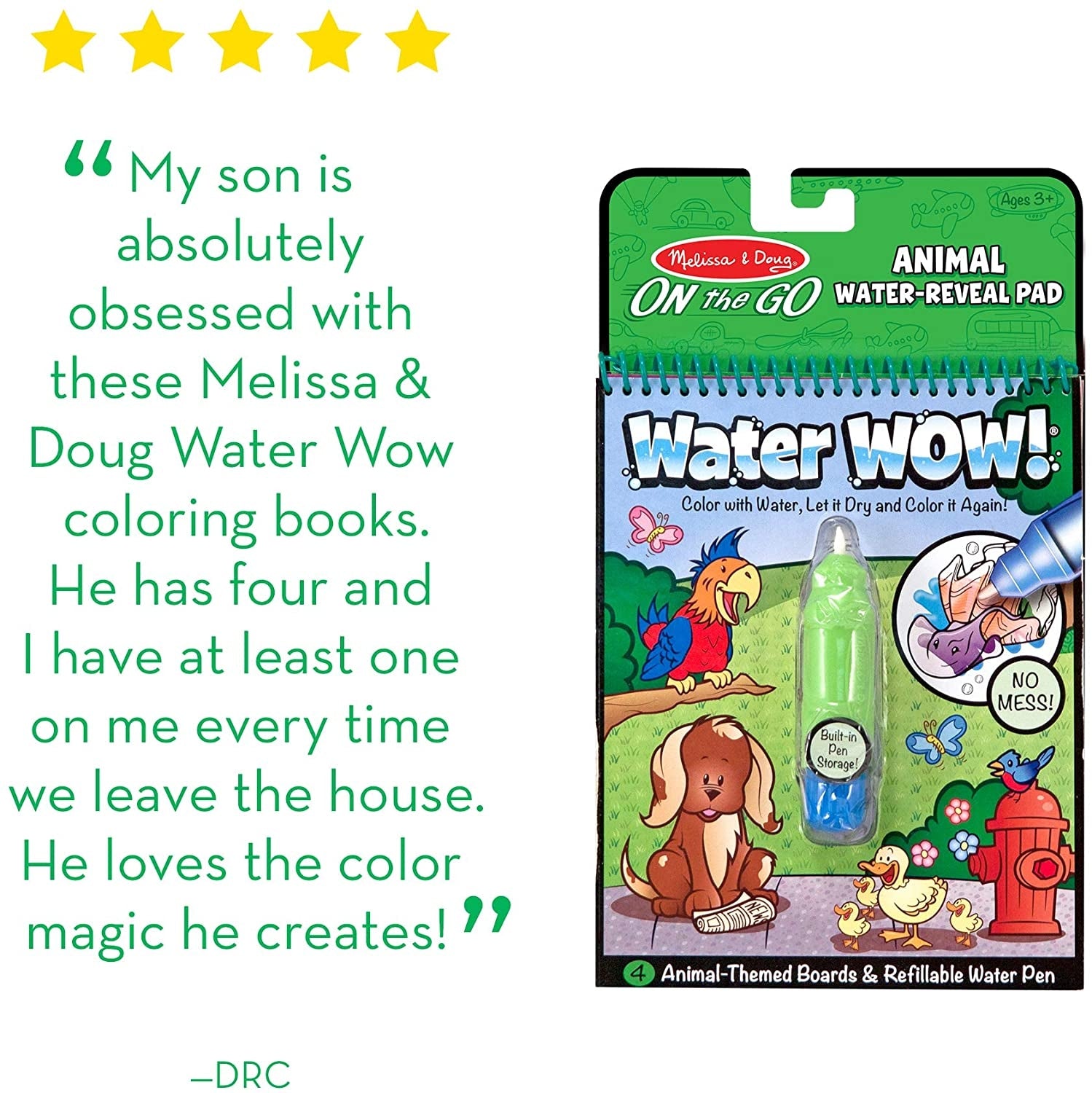 Melissa & Doug Water Wow! Brush Colouring Pad (13 Types) - Pupsik Singapore