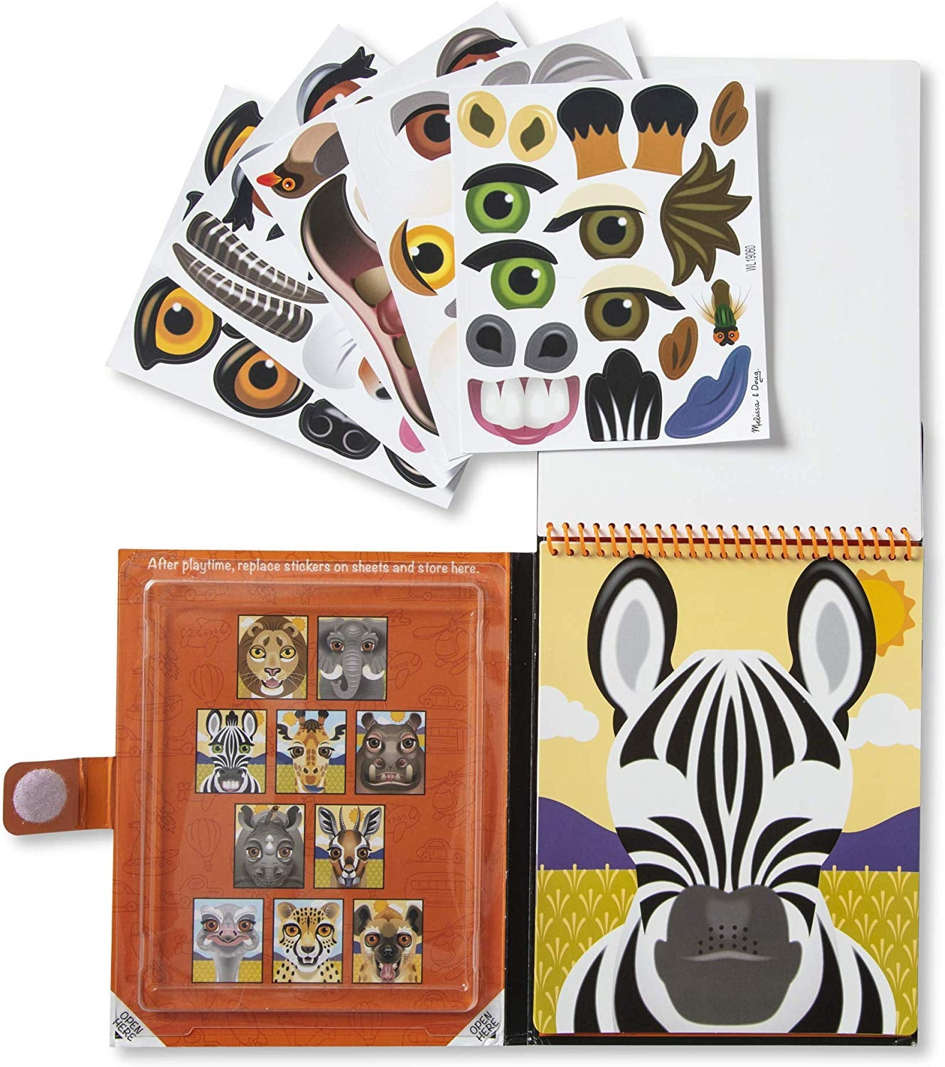 Melissa & Doug Make-a-Face Reusable Stickers - Safari