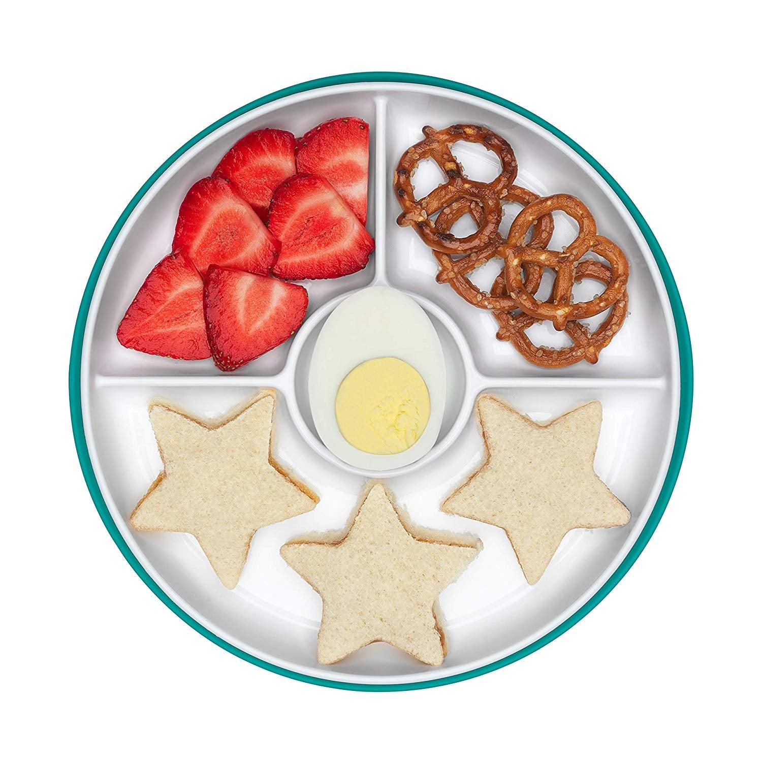 OXO Tot Stick & Stay Suction Divided Baby Plate (5 Colours) - Pupsik Singapore