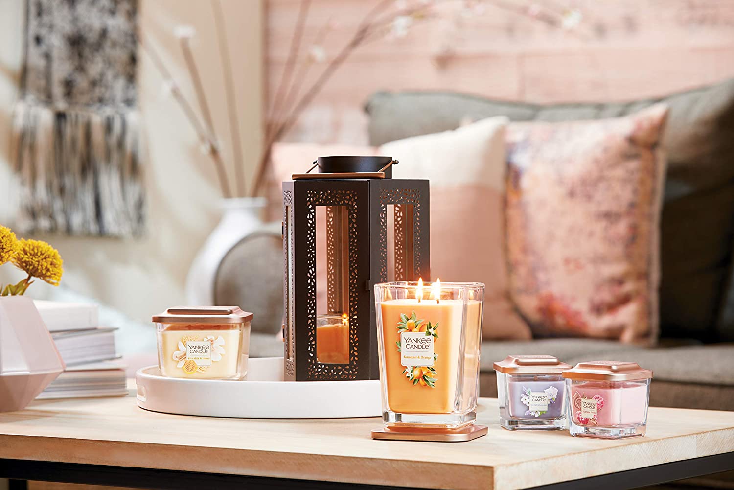 Yankee Candle Medium 3-Wick Square Candle (12.25oz) - Rice Milk & Honey