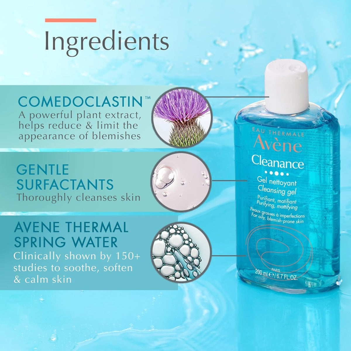 Avene Cleanance Cleansing Gel, 100ml (Exp 02/27)