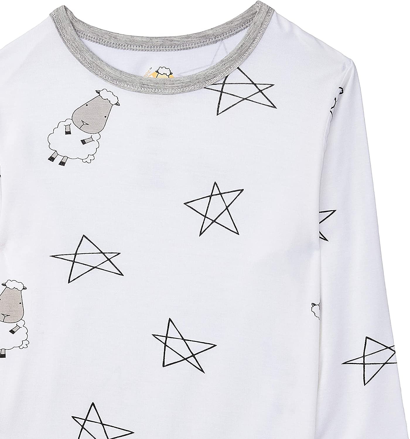 Baa Baa Sheepz Baby Long Sleeve Pyjama Set - Big Star & Sheep White/Blue Star Grey