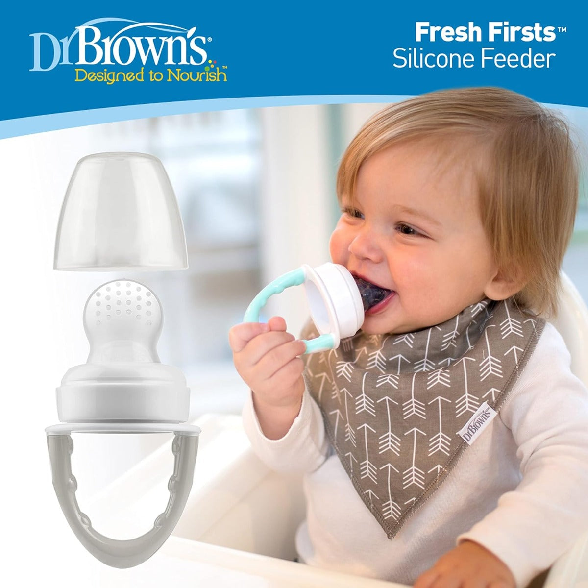 Dr. Brown’s Fresh Firsts Silicone Feeder - Grey