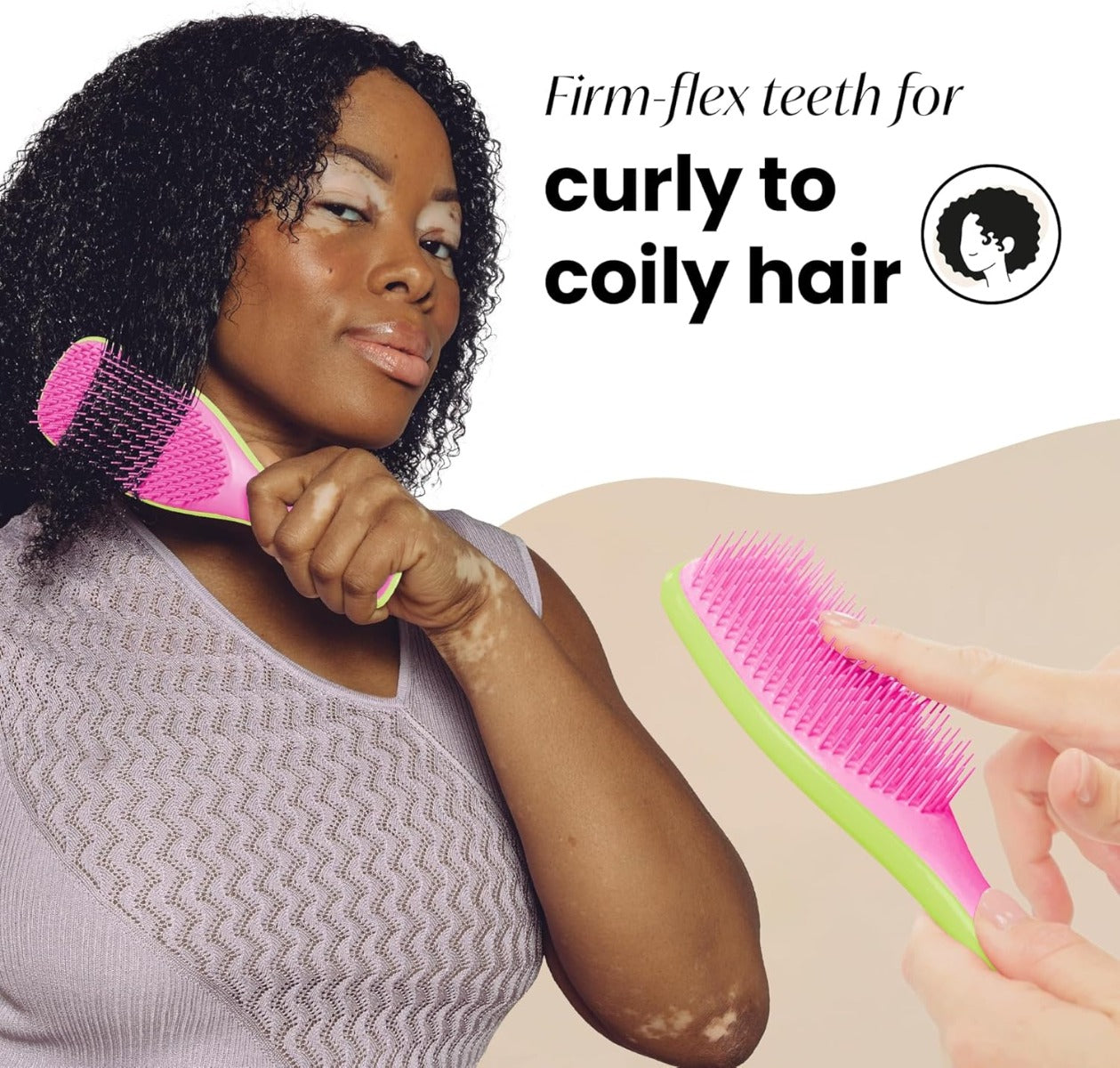 Tangle Teezer The Ultimate Detangler Regular Hairbrush, Curly & Coily (2 Designs)