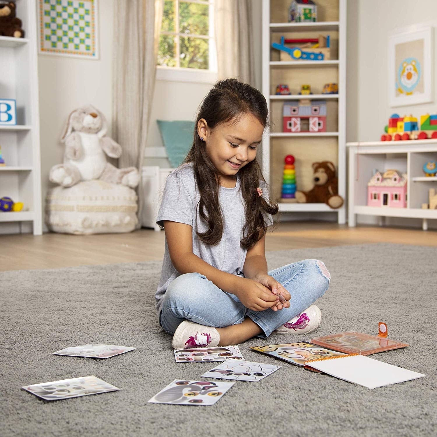 Melissa & Doug Make-a-Face Reusable Stickers - Safari