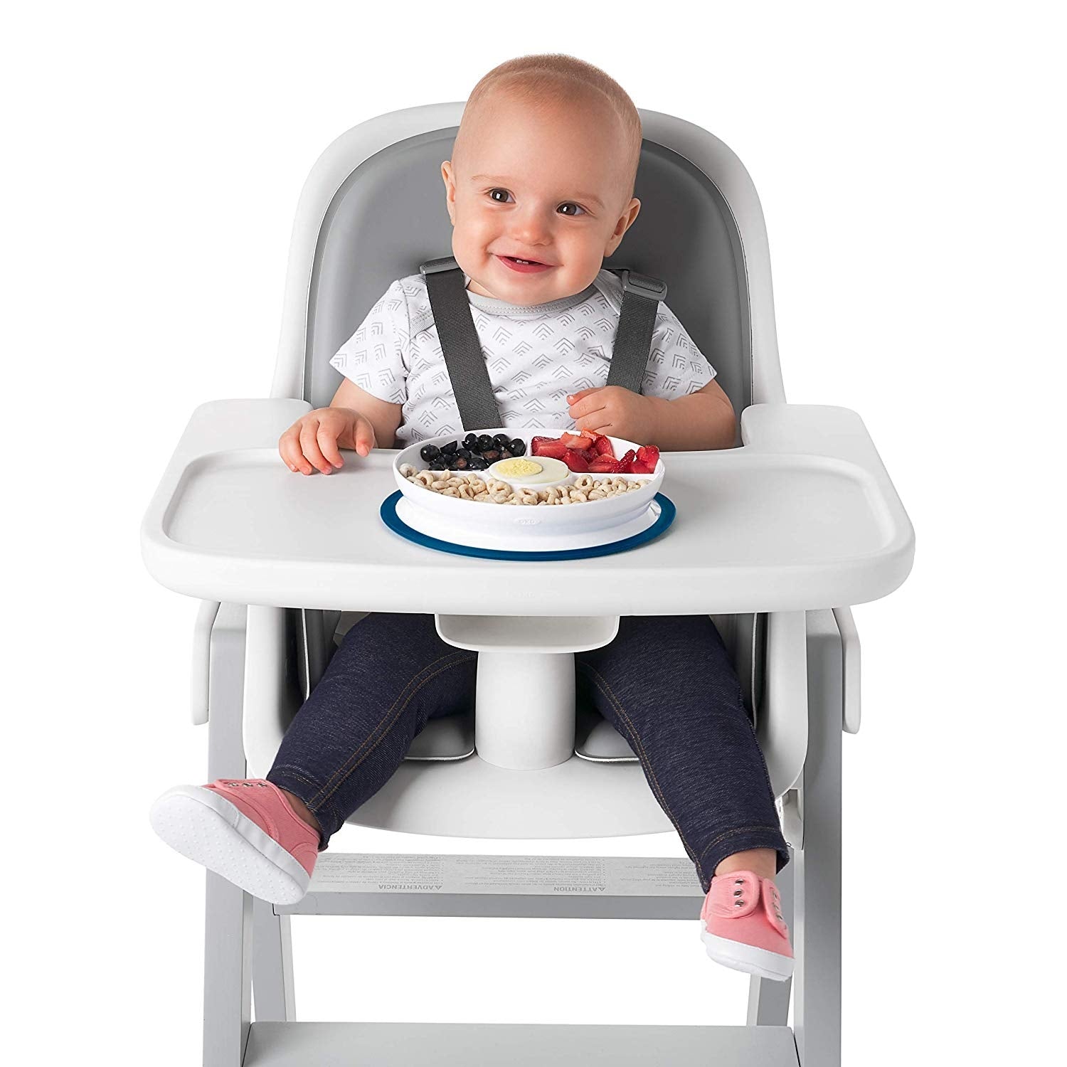 OXO Tot Stick & Stay Suction Divided Baby Plate (5 Colours) - Pupsik Singapore