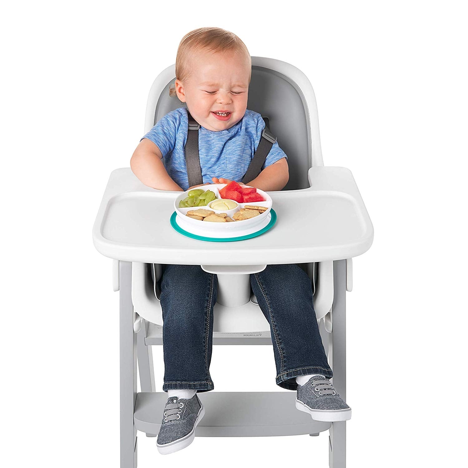 OXO Tot Stick & Stay Suction Divided Baby Plate (5 Colours) - Pupsik Singapore