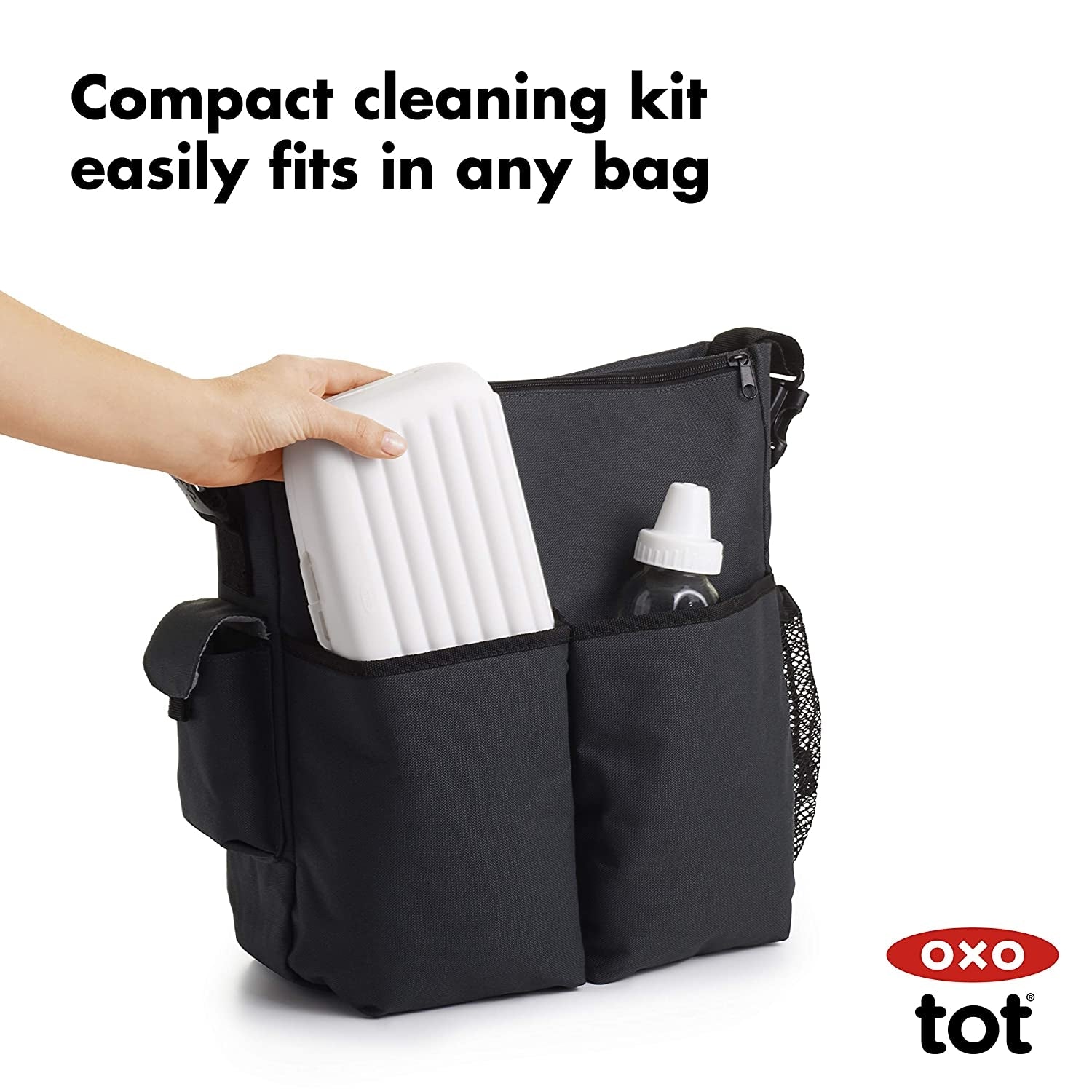 Oxo Tot On-The-Go Drying Rack with Bottle Brush - Grey
