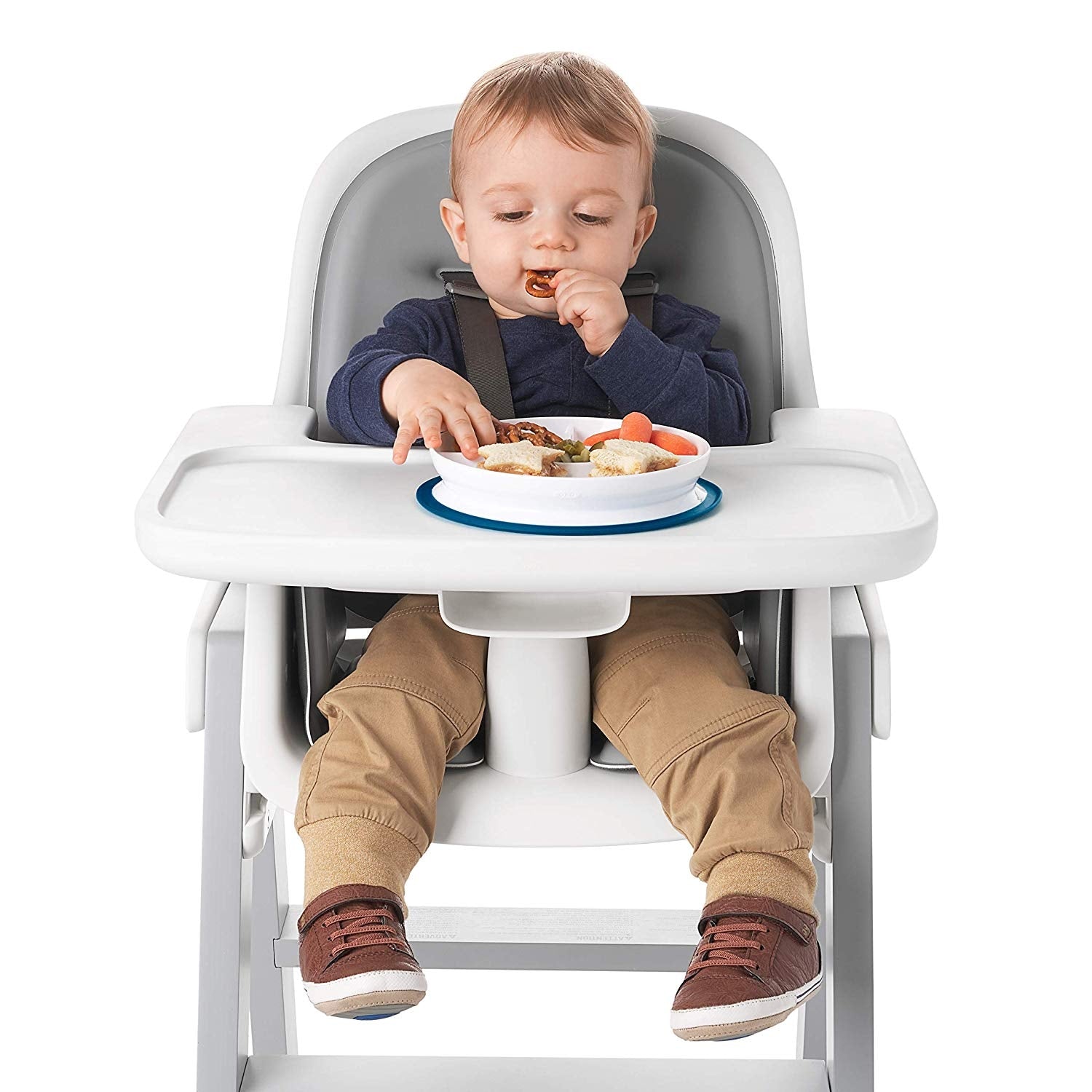 OXO Tot Stick & Stay Suction Divided Baby Plate (5 Colours) - Pupsik Singapore