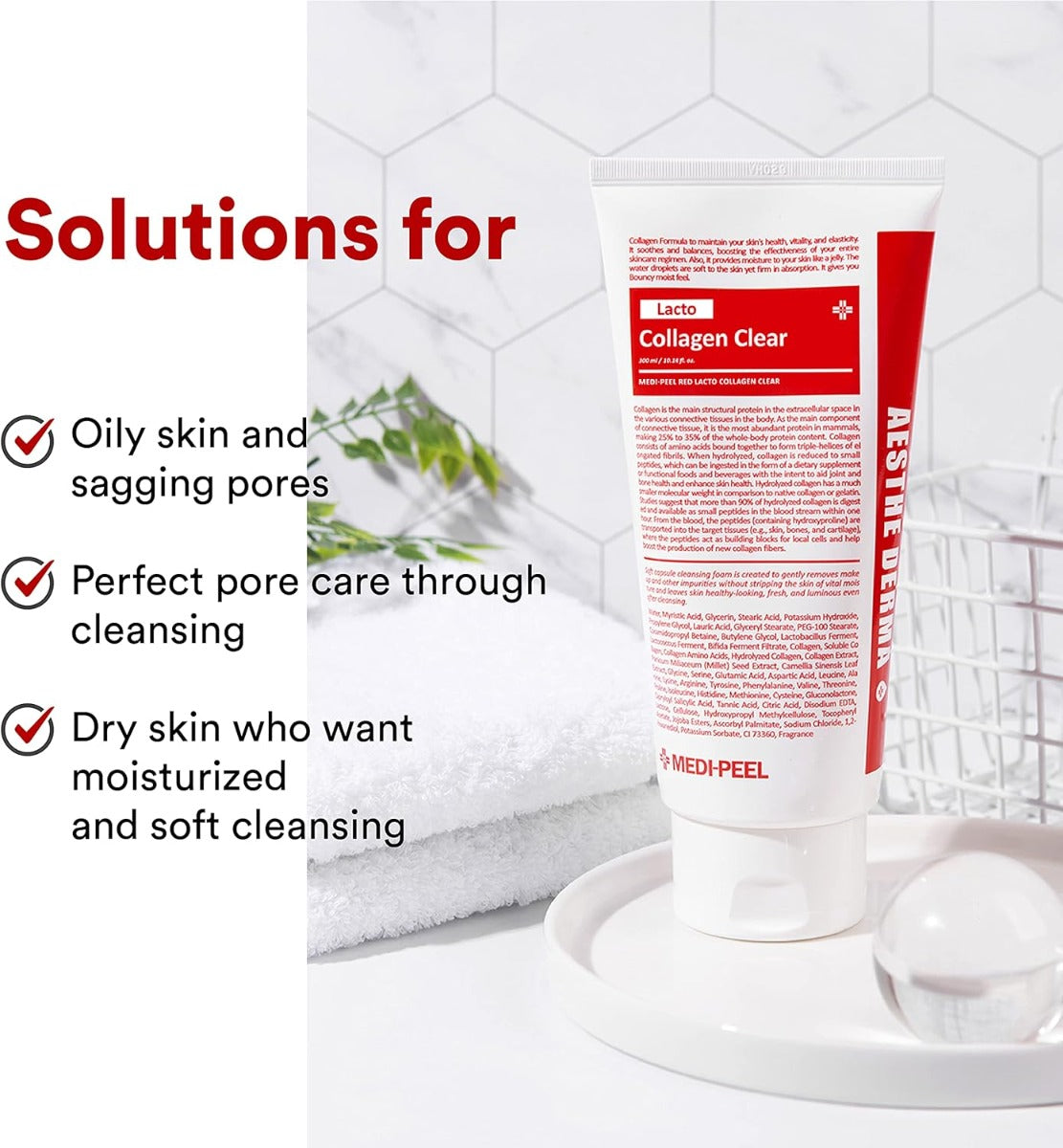 Medipeel Red Lacto Collagen Clear 2.0 Facial Cleanser, 300ml (Exp 01/28)