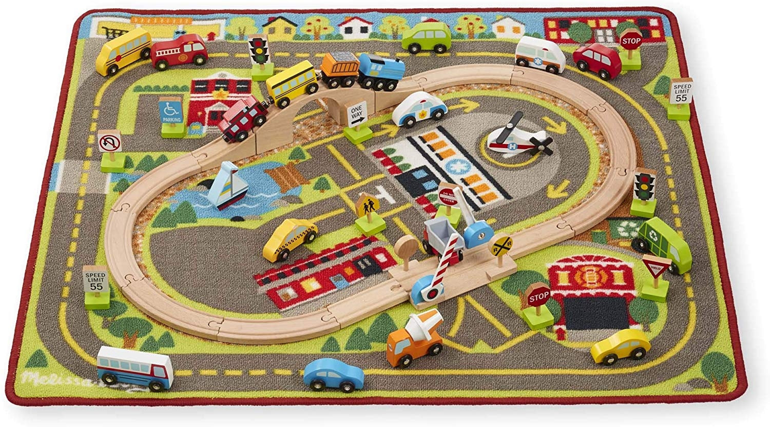 Melissa & Doug Deluxe Multi-Vehicle Activity Rug