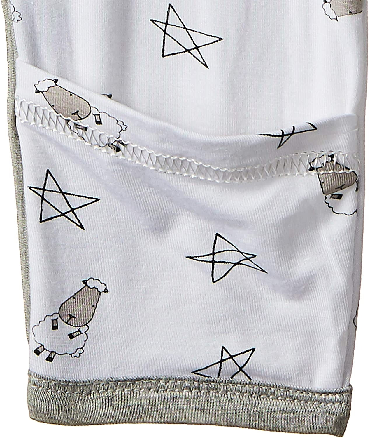 Baa Baa Sheepz Baby Middle Snap Romper - Small Star & Sheep White (4 Sizes)