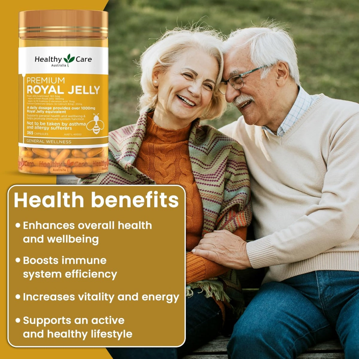 Healthy Care Premium Royal Jelly 1000mg, 365 caps (Exp 08/27)