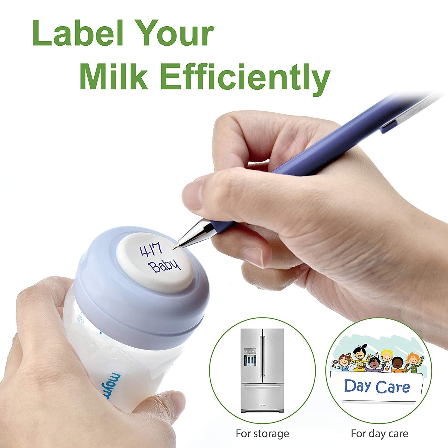 Maymom Wide-Neck Milk Bottle with SureSeal Silicone Disc, 140ml (6pk)