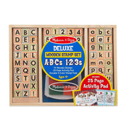 Melissa & Doug Deluxe Wooden Stamp Set - ABCs & 123s