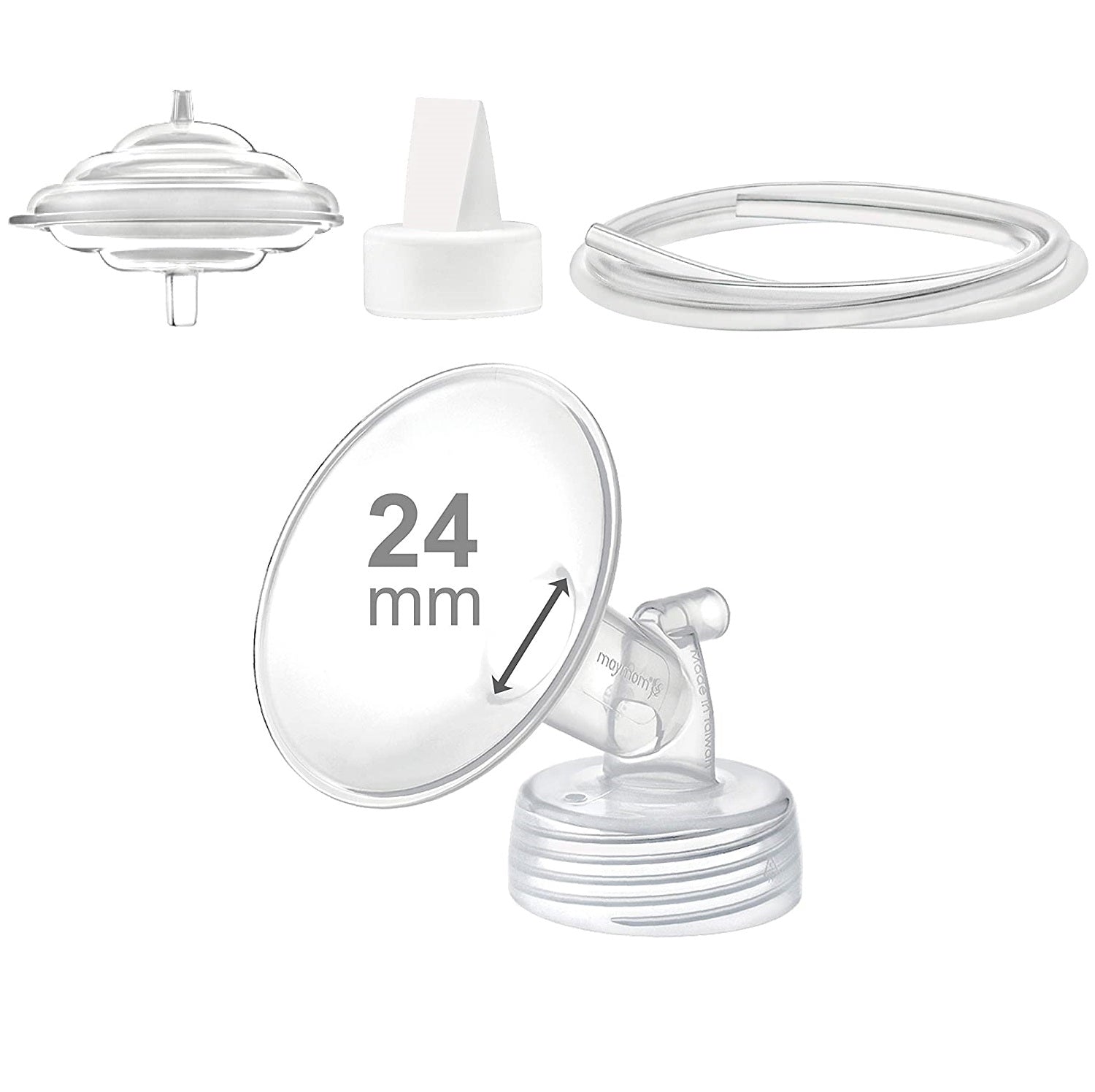 Maymom Wide-Neck Flange, Valve, Backflow Protector, Tubing Kit for Spectra (8 Sizes,19-32mm)