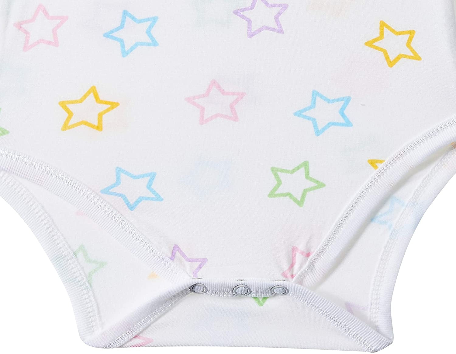 Baa Baa Sheepz Baby Bamboo Onesie - Colourful Star White (4 Sizes)