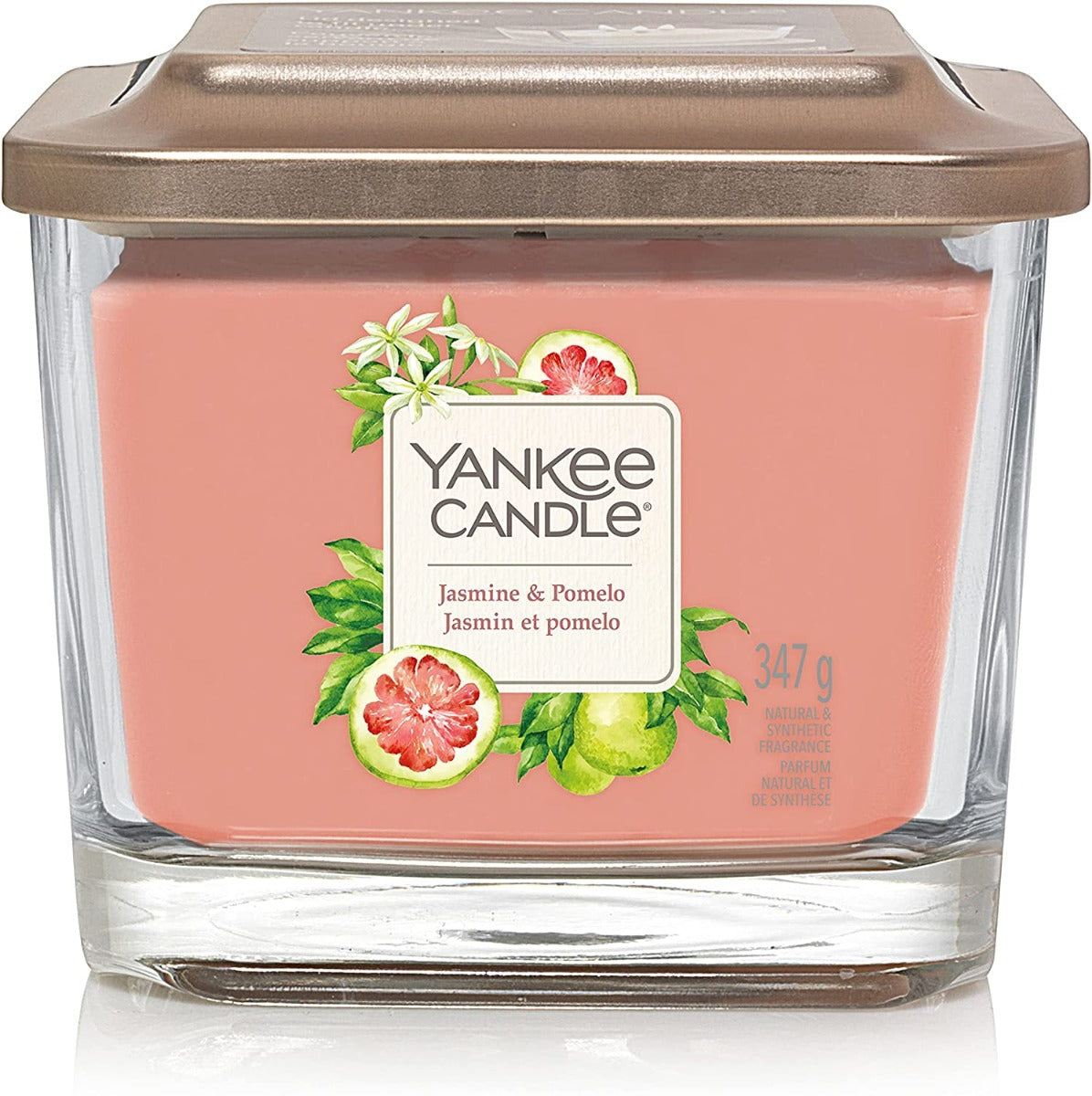 Yankee Candle Medium 3-Wick Square Candle (12.25oz) - Jasmine & Pomelo