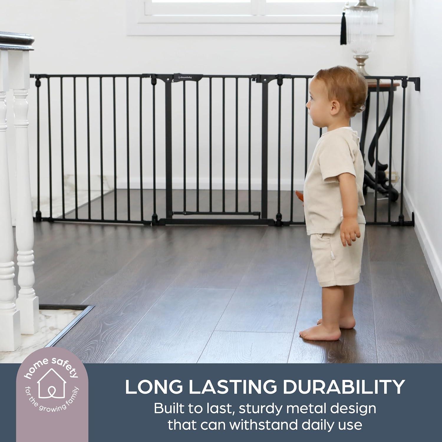 Dreambaby Discovery 76.5" Extra Wide 3 Panel Adapta-Gate (for 74.5-195cm)| Baby Safety Gate - Pupsik Singapore