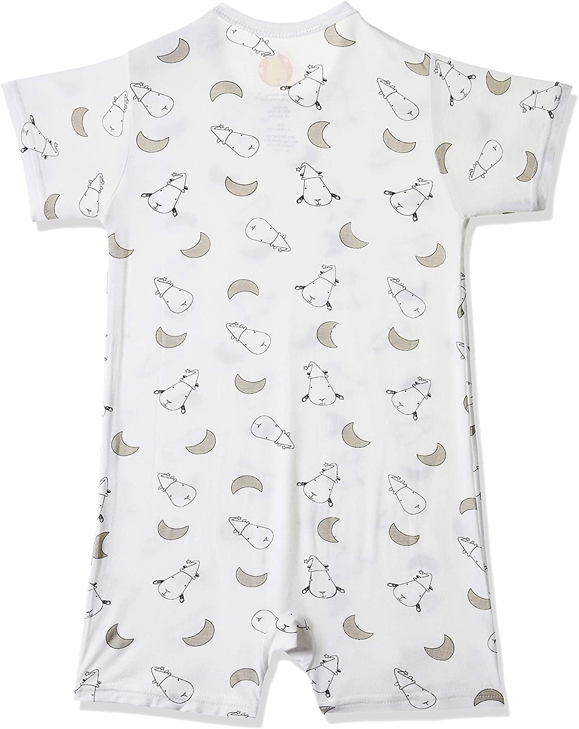 Baa Baa Sheepz Baby Short Sleeve Romper - Small Moon & Sheep White (4 Sizes)